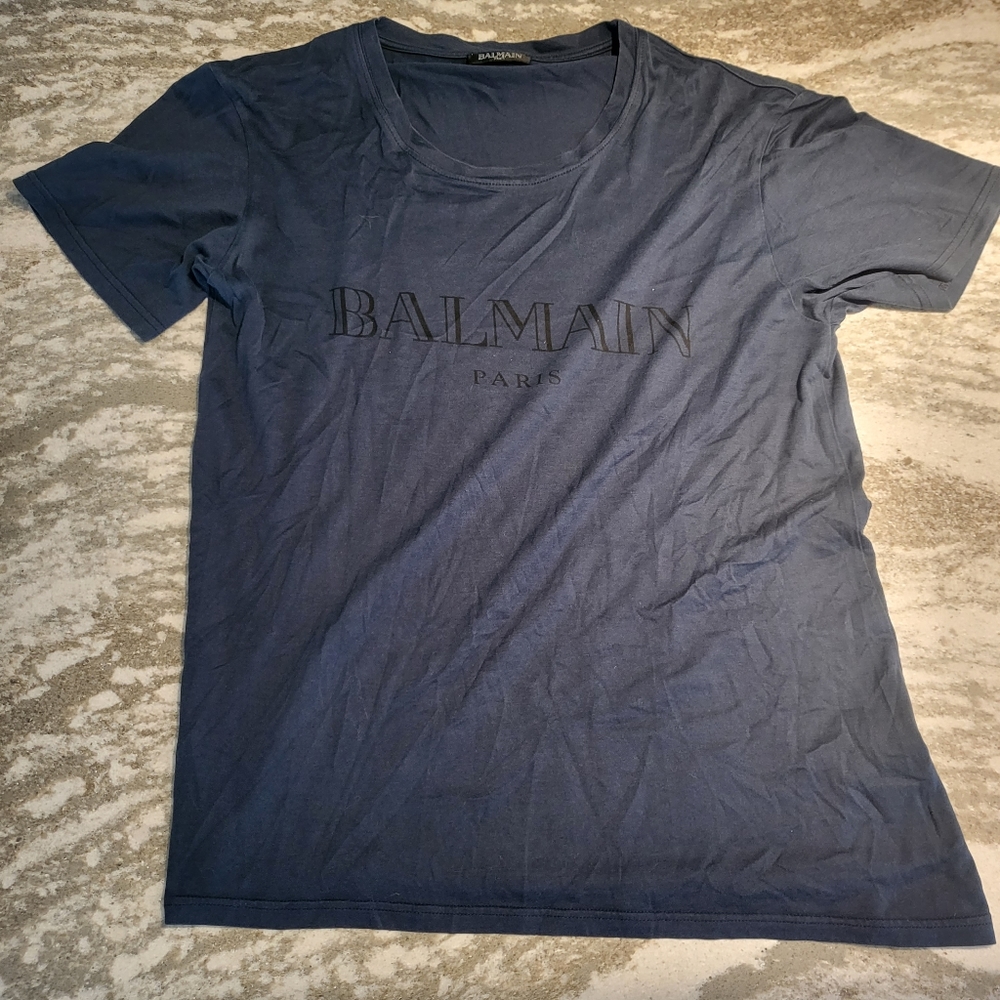 Navy Blue Balmain Paris Tee